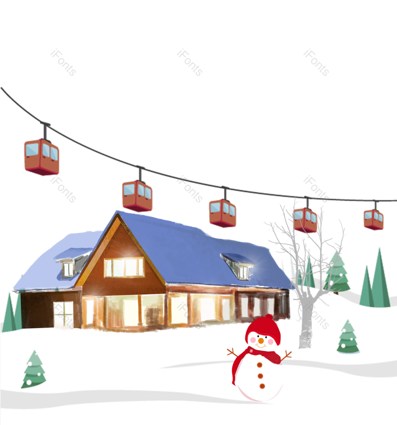 雪花图片,雪人元素,冬天PNG,圣诞节免抠素材